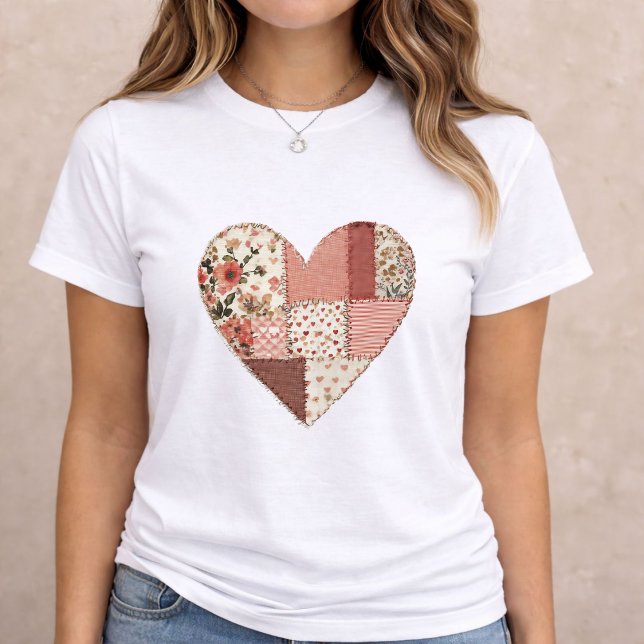 Camiseta Triblenda Corazón de Patchwork San Valentín (Subido por el creador)