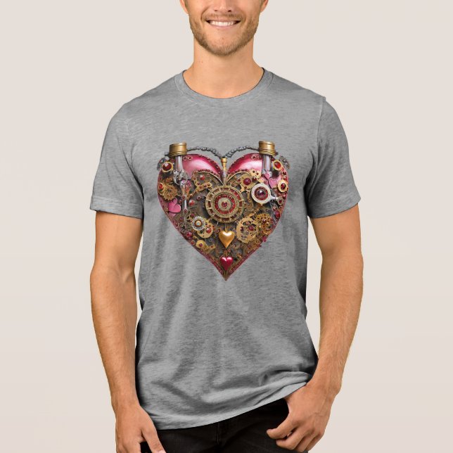 Camiseta Triblenda Corazón de Streampunk Rubí San Valentín (Anverso)