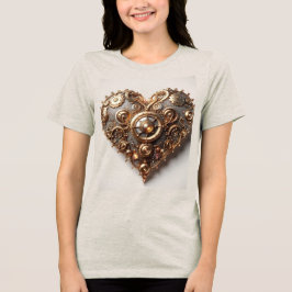 Camiseta Triblenda Corazón del engranaje del reloj elegante Steampunk