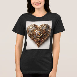 Camiseta Triblenda Corazón del engranaje del reloj elegante Steampunk