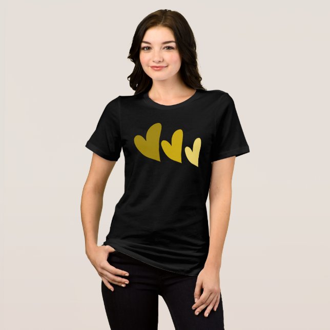 Camiseta Triblenda Corazones amarillas (Anverso Completo)