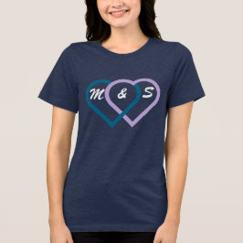 Camiseta Triblenda Corazones conectados. Las cartas se pueden persona