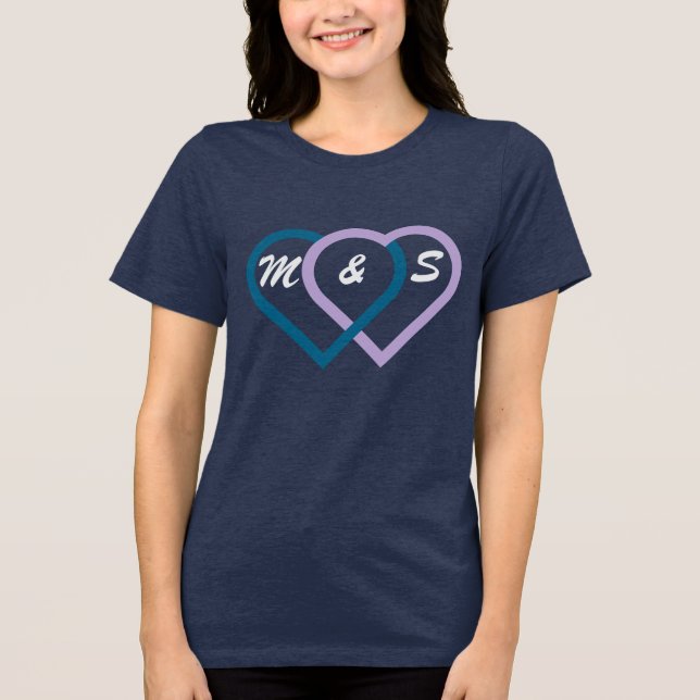 Camiseta Triblenda Corazones conectados. Las cartas se pueden persona (Anverso)