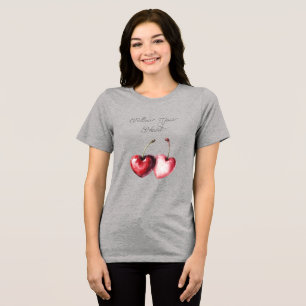 Camiseta Triblenda Corazones de Cereza Rojos