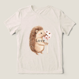 Camiseta Triblenda Corazones de Erizo Adorables Amor