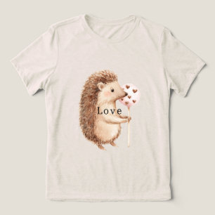 Camiseta Triblenda Corazones de Erizo Adorables Amor