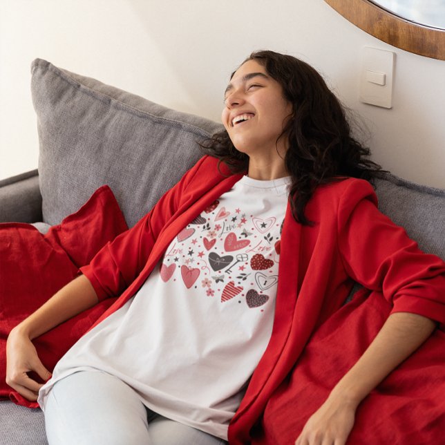 Camiseta Triblenda Corazones rojos del tema de San Valentín (Subido por el creador)