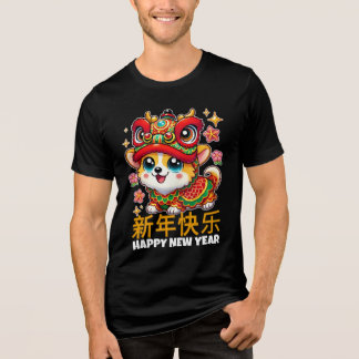 Camiseta Triblenda Corgi adorable en traje de dragón de Año Nuevo Lun
