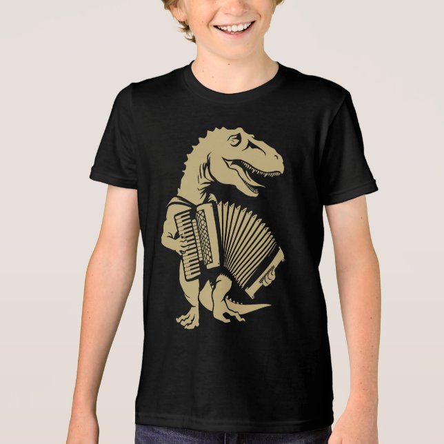 Camiseta Triblenda Coro acordeonista Instrumento Dinosaur Air Accord (Anverso)