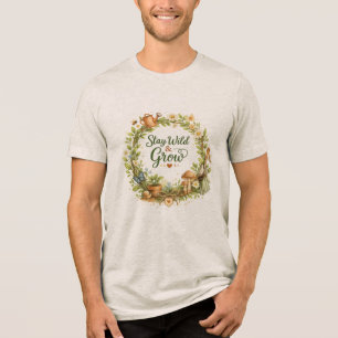 Camiseta Triblenda Corona floral de acuarela botánica Inspirational
