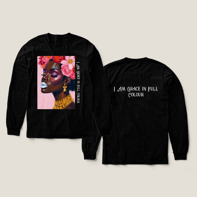 Camiseta Triblenda Coronado en una reina floreciente (Diseño frontal y trasero)