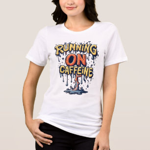 Camiseta Triblenda Corriendo con cafeína vibrante graffiti de dibujos