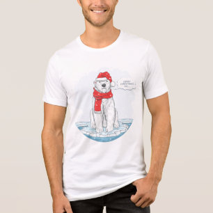 Camiseta Triblenda Corta Feliz Navidad oso polar