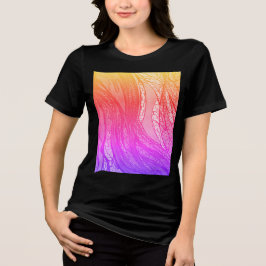 Camiseta Triblenda cosecha de arcoiris rosa de las mujeres