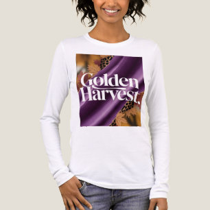 Camiseta Triblenda Cosecha Dorada Lujo Púrpura Seda Diseño de Otoño