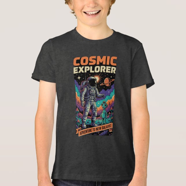 Camiseta Triblenda Cosmic Explorer Astronaut Space Adventure Kids  (Anverso)