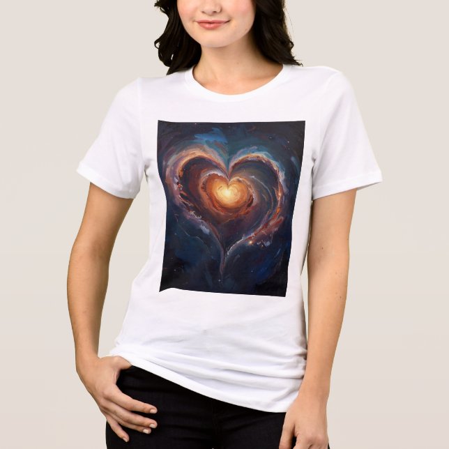 Camiseta Triblenda Cosmic Heart Galaxy Love Art – Universe Romance  (Anverso)