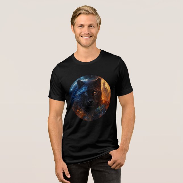 Camiseta Triblenda Cosmic Panther – Day and Night Fantasy Art (Anverso Completo)