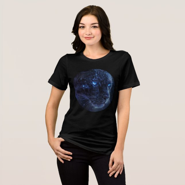 Camiseta Triblenda Cosmic Panther with Glowing Blue Eyes (Anverso Completo)