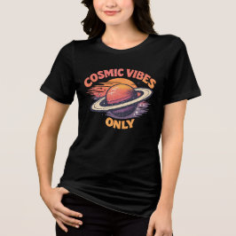 Camiseta Triblenda Cosmic Vibes Only Vintage 90s Space Planet Retro G