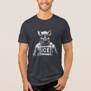 Camiseta Triblenda Cosplay de cerdo de ICE: miedo en uniforme - Anti 