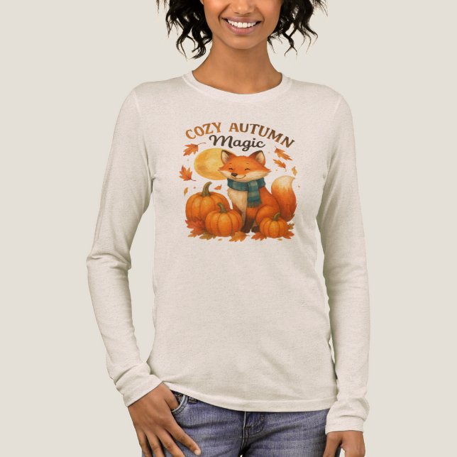 Camiseta Triblenda Cosy Autumn Magic - Curte Fall Fox (Anverso)