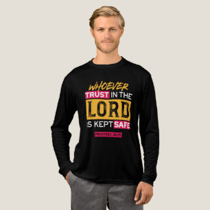 Camiseta Triblenda Cota Quienquiera Que Confía en el Señor Está Segur