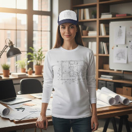 Camiseta Triblenda Cottage Floor Plan Blueprint Women’s Bella+Canvas 