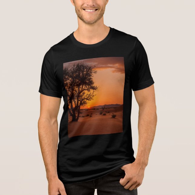Camiseta Triblenda "Coucher de Soleil dans le Désert" - Bella+Canvas (Anverso)