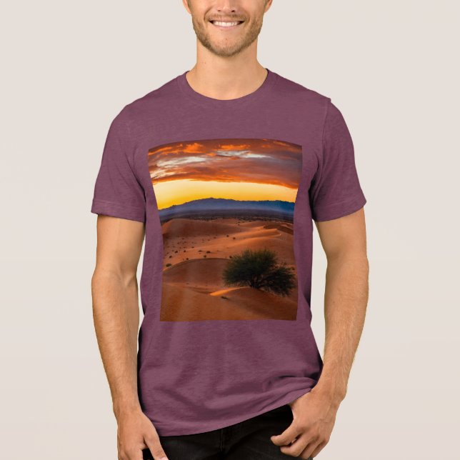 Camiseta Triblenda Coucher de Soleil dans le Désert - Bella+Canvas Tr (Anverso)