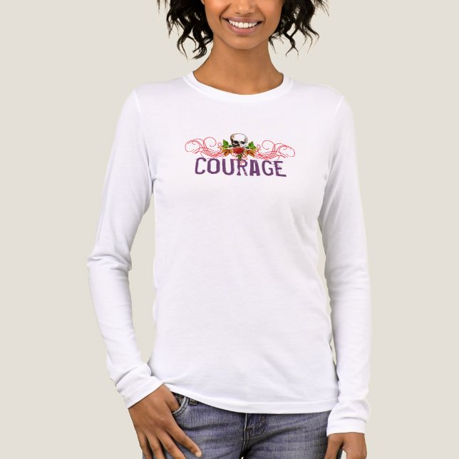Camiseta Triblenda Courage Rosa Skull (Anverso)