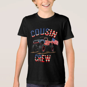 Camiseta Triblenda Cousin Crew Camión Monstruo Patriótico Cuatro Juli