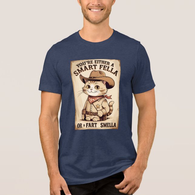 Camiseta Triblenda Cowboy Cat Fart Smella Tee (Anverso)
