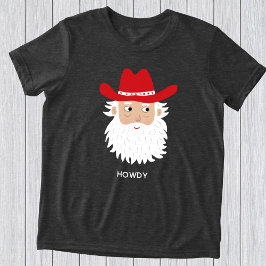 Camiseta Triblenda Cowboy Santa Claus Custom Text Christmas