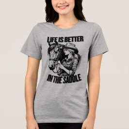 Camiseta Triblenda Cowgirl With Horse