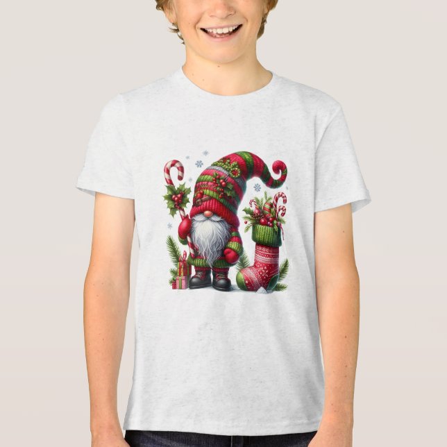Camiseta Triblenda Cozy Christmas Gnome Art – Festive Holiday (Anverso)
