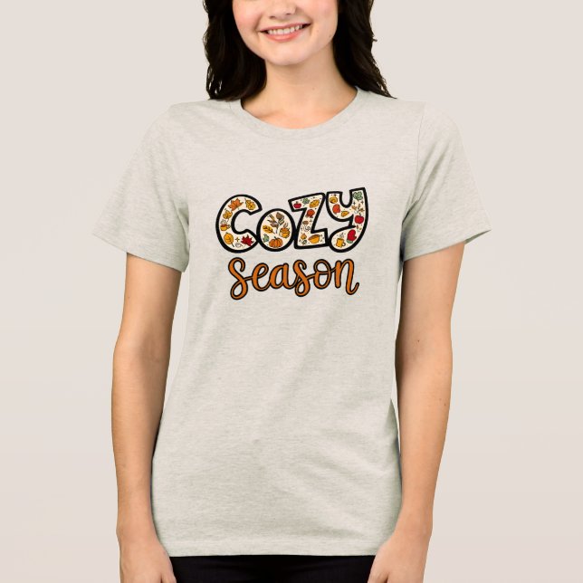 Camiseta Triblenda Cozy Season Shirt  | Autumn Vibes T-Shirt  (Anverso)