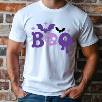Cráneo de Boo de Halloween bate tipografía moderna