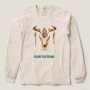 Camiseta Triblenda Cráneo de trompetas tribales nativas