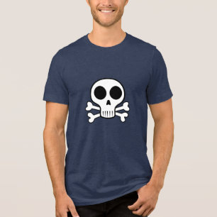 Camiseta Triblenda cráneo espeluznante sobre un fondo negro