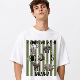 Camiseta Triblenda Crater de Ngorongoro Big 5 Grunge Personalizado Ta