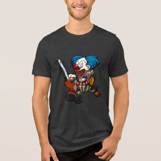 Camiseta Triblenda Crazy Clown Halloween Horror Chainsaw Cartoon