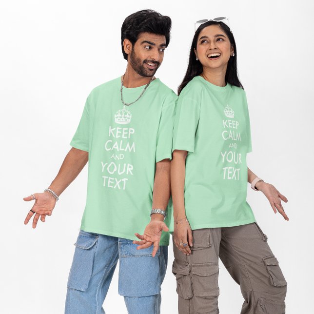 Camiseta Triblenda Crea tu propio manto verde y blanco (Create Your Own Green and White Keep Calm Tri-Blend Shirt)