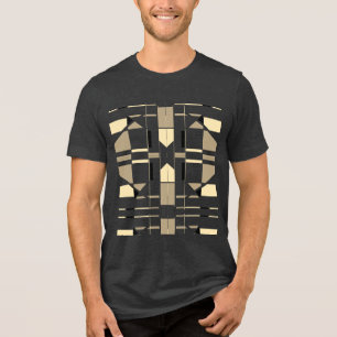 Camiseta Triblenda Cream Taupe Black Geometric Southwest MCM Look