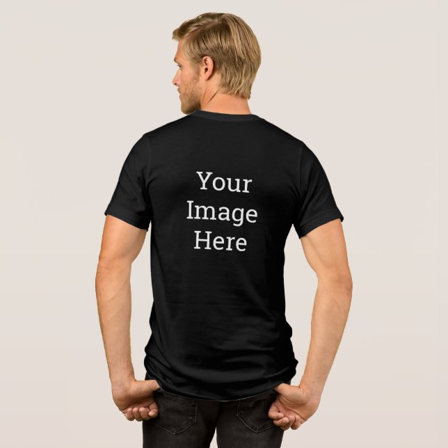 Camiseta unisex de manga corta triblend, Negro sólido, L de adulto (Reverso Completo)