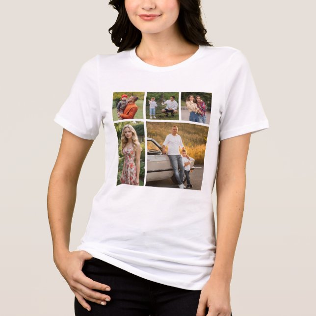 Camiseta Triblenda Crear su propio Collage de fotos Unisex de 5 (Anverso)