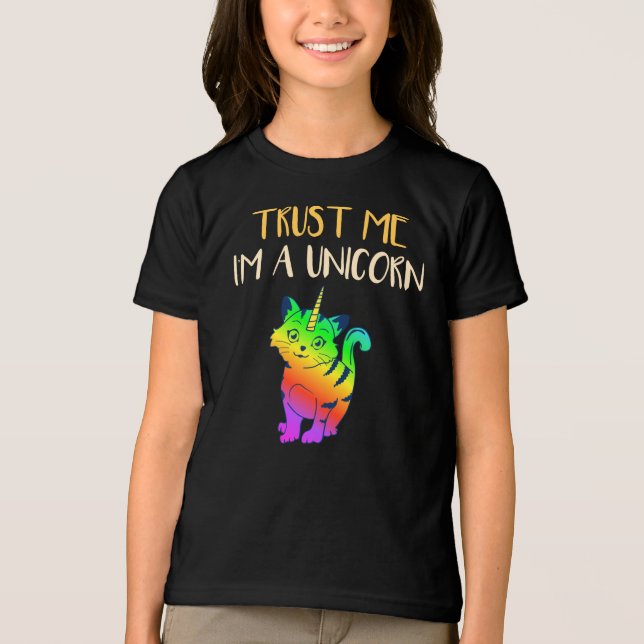 Camiseta Triblenda Créeme, soy un gato de arco iris de unicornio (Anverso)