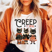 Creep It Real Black Cat Vintage Halloween