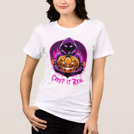 Camiseta Triblenda Creep it Real, Horror ilustracion Halloween