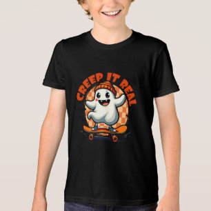 Camiseta Triblenda Creep it real Spooky Halloween Ghost Skboard